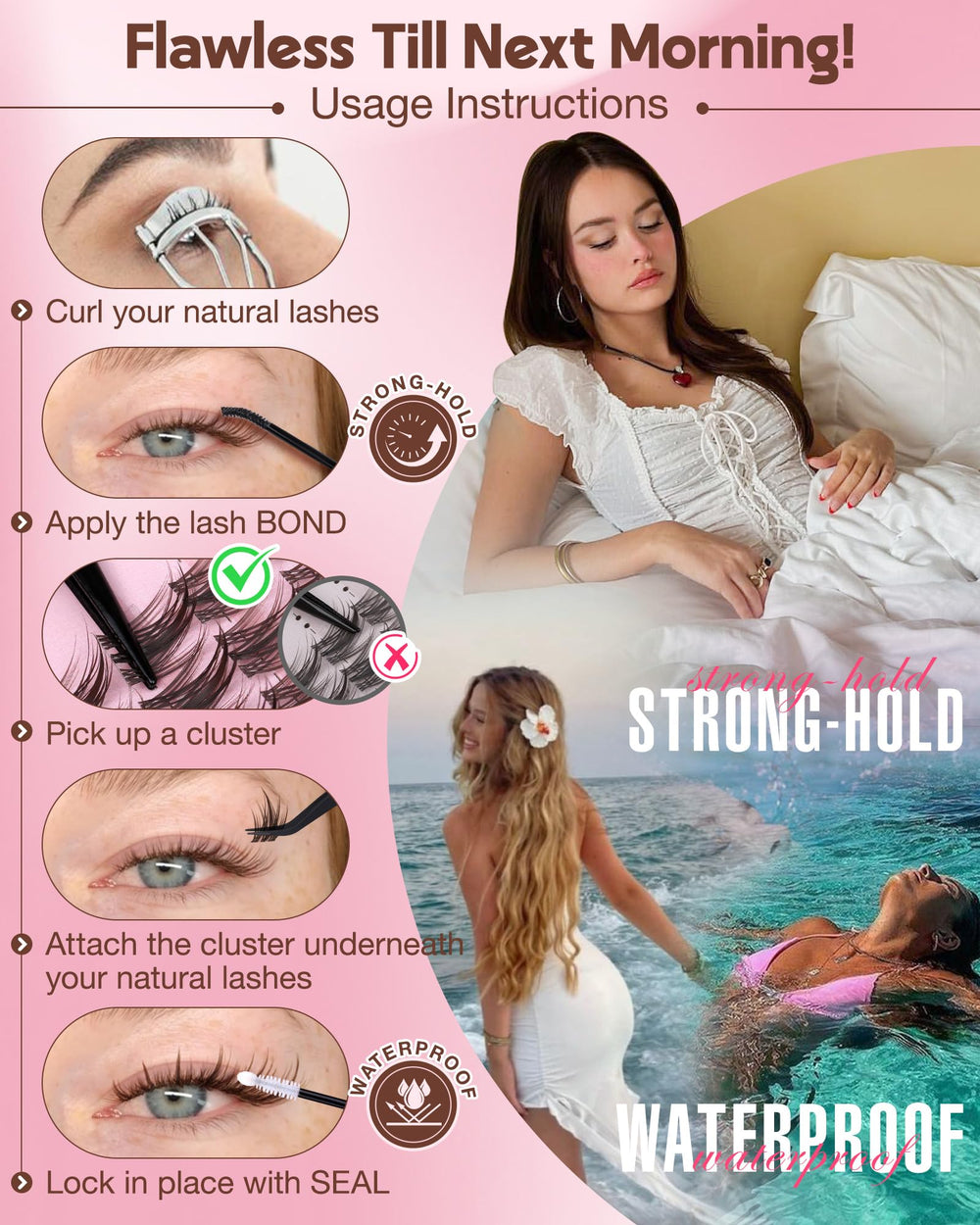 Goddvenus waterproof strong-hold stays through sweat and humidity.