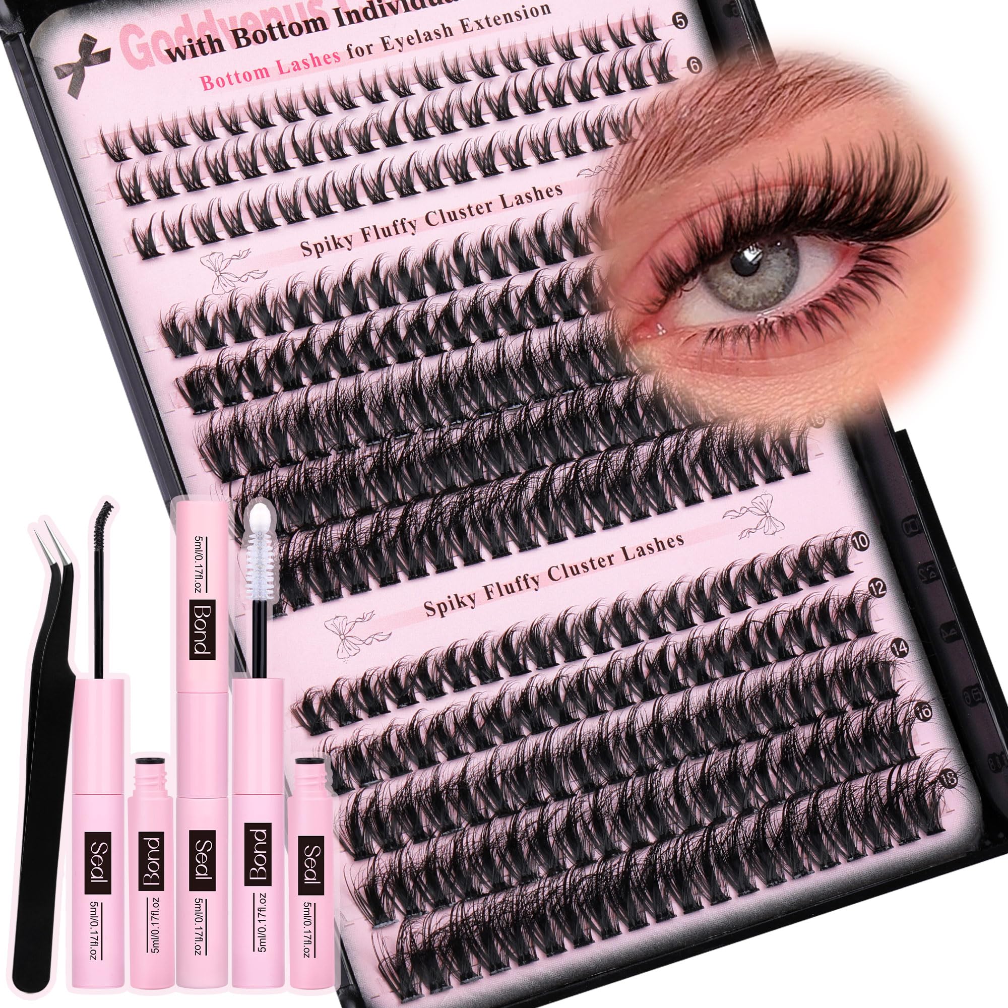Goddvenus Wispy Lash Clusters Kit close-up showing natural volume for everyday glamour.