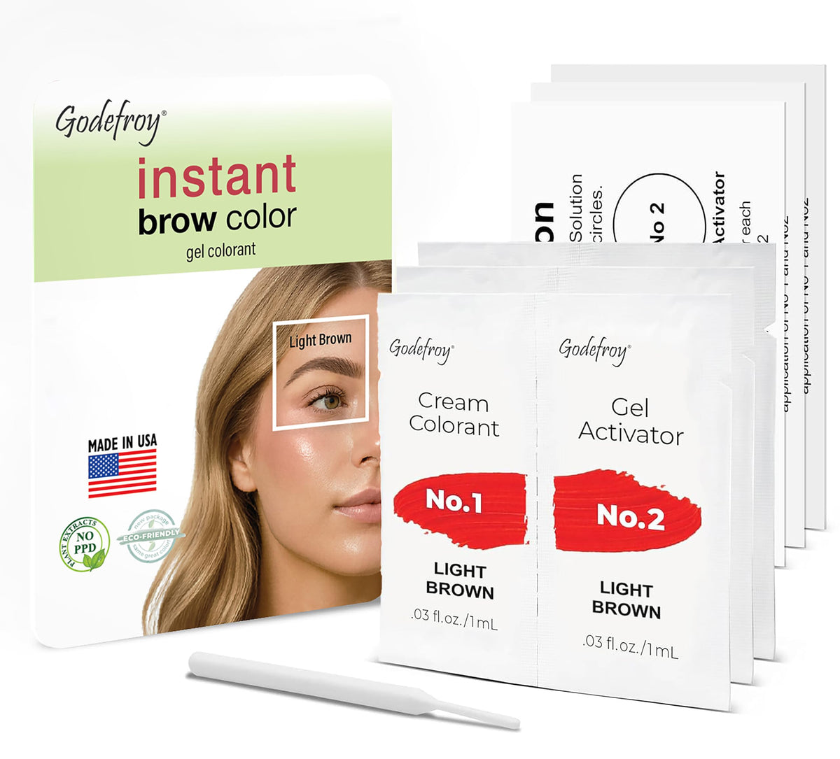 Godefroy Brow Color Application Kit for precise brow tinting and quick touch-ups