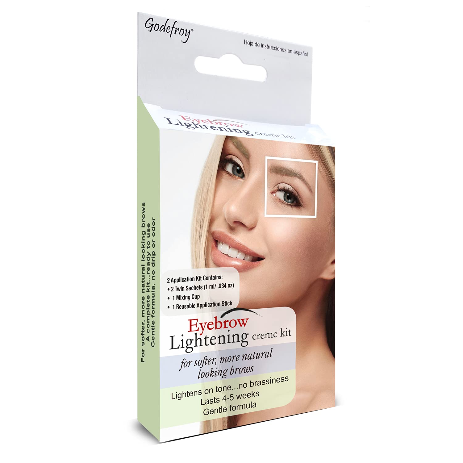 Godefroy Eyebrow Lightening Creme Kit package for at home brow color transformation