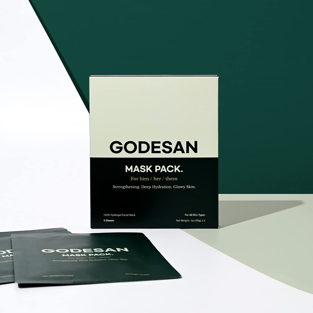 GODESAN hydrogel mask on face demonstrates snug fit for refreshing hydration
