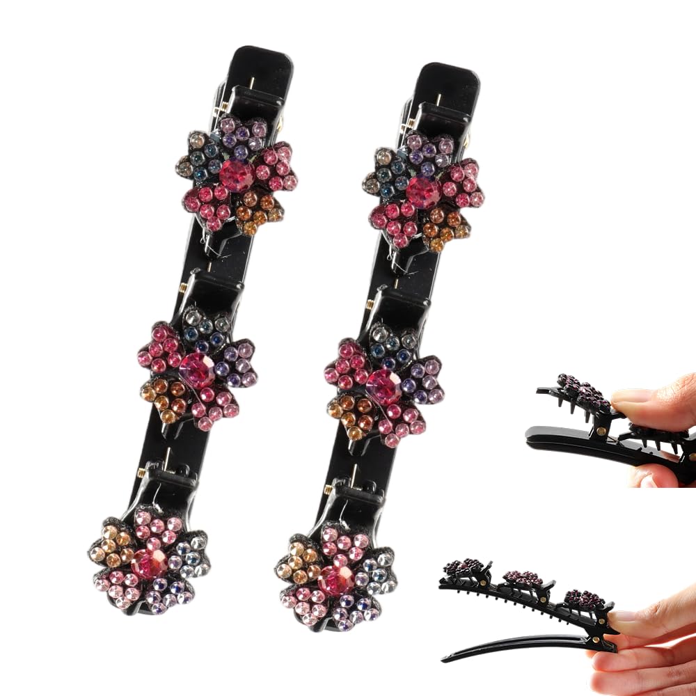Godmifa sparkling crystal stone braided hair clip enhances daily styling with subtle shine.