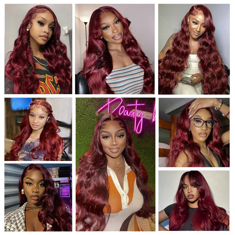 Gofward burgundy wig suitable for parties, weddings, and cosplay looks.