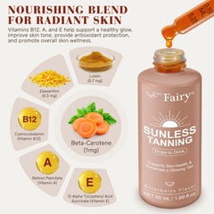 GOGIFTGO tanning drops dropper demonstrates precise dosing for safe use.