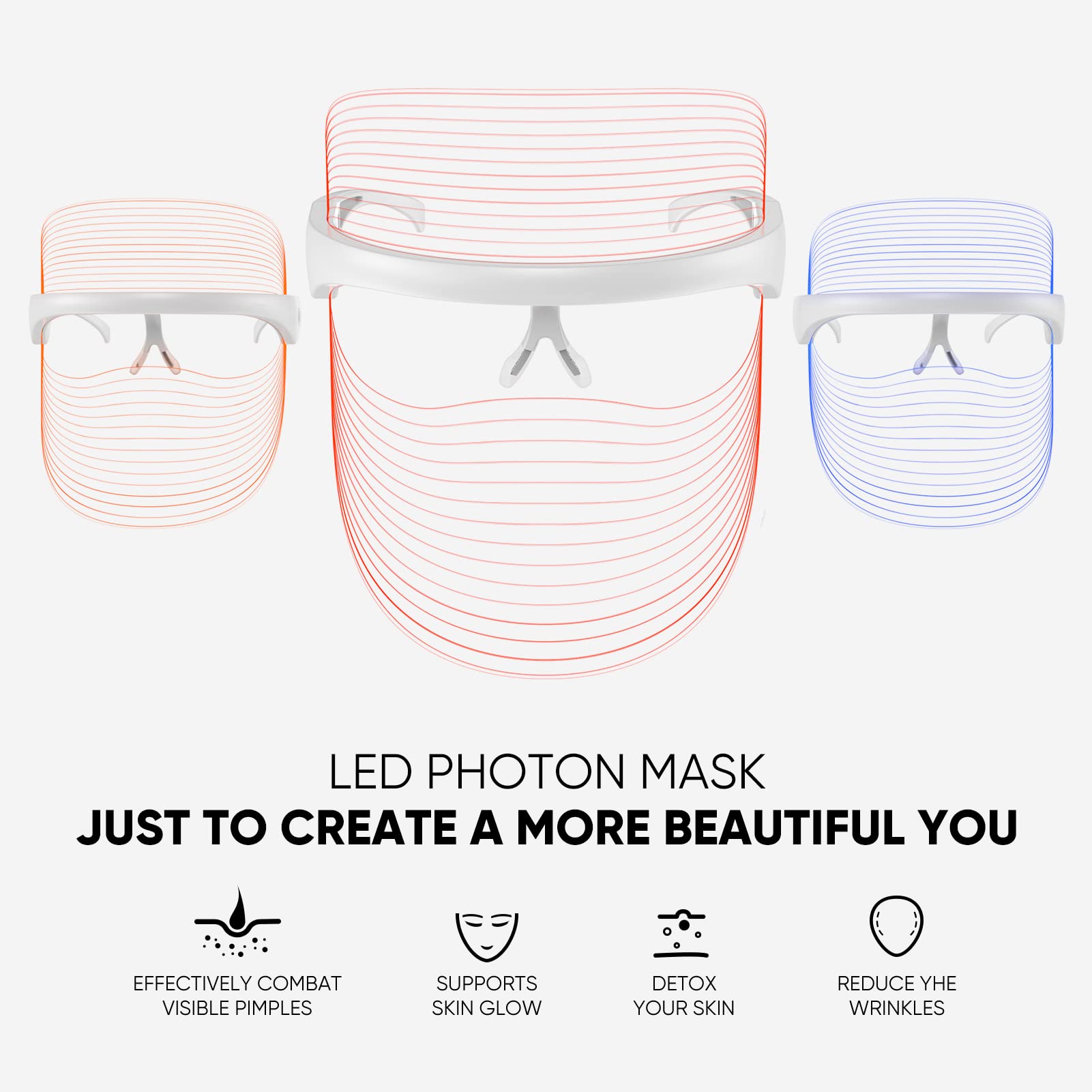 GOHIGK LED mask with blue light therapy for oil control