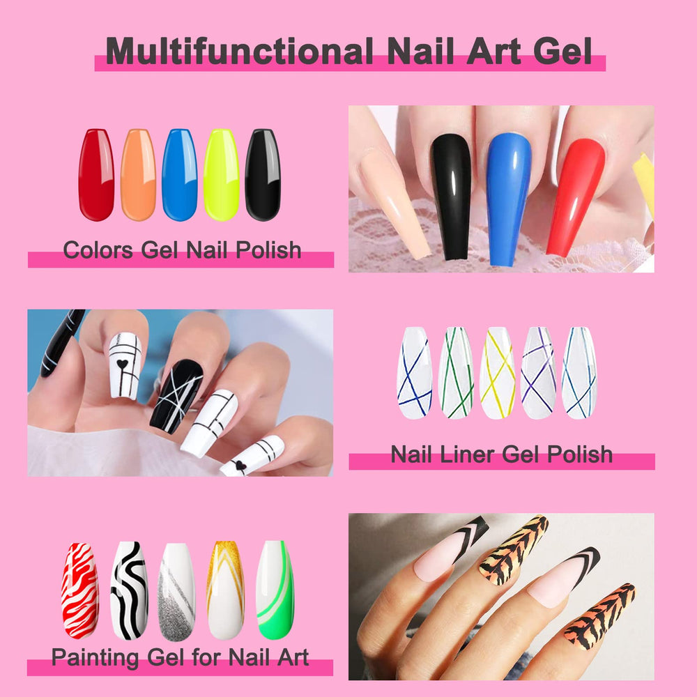 GOICC Gel Nail Art Polish works as both base color and liner.