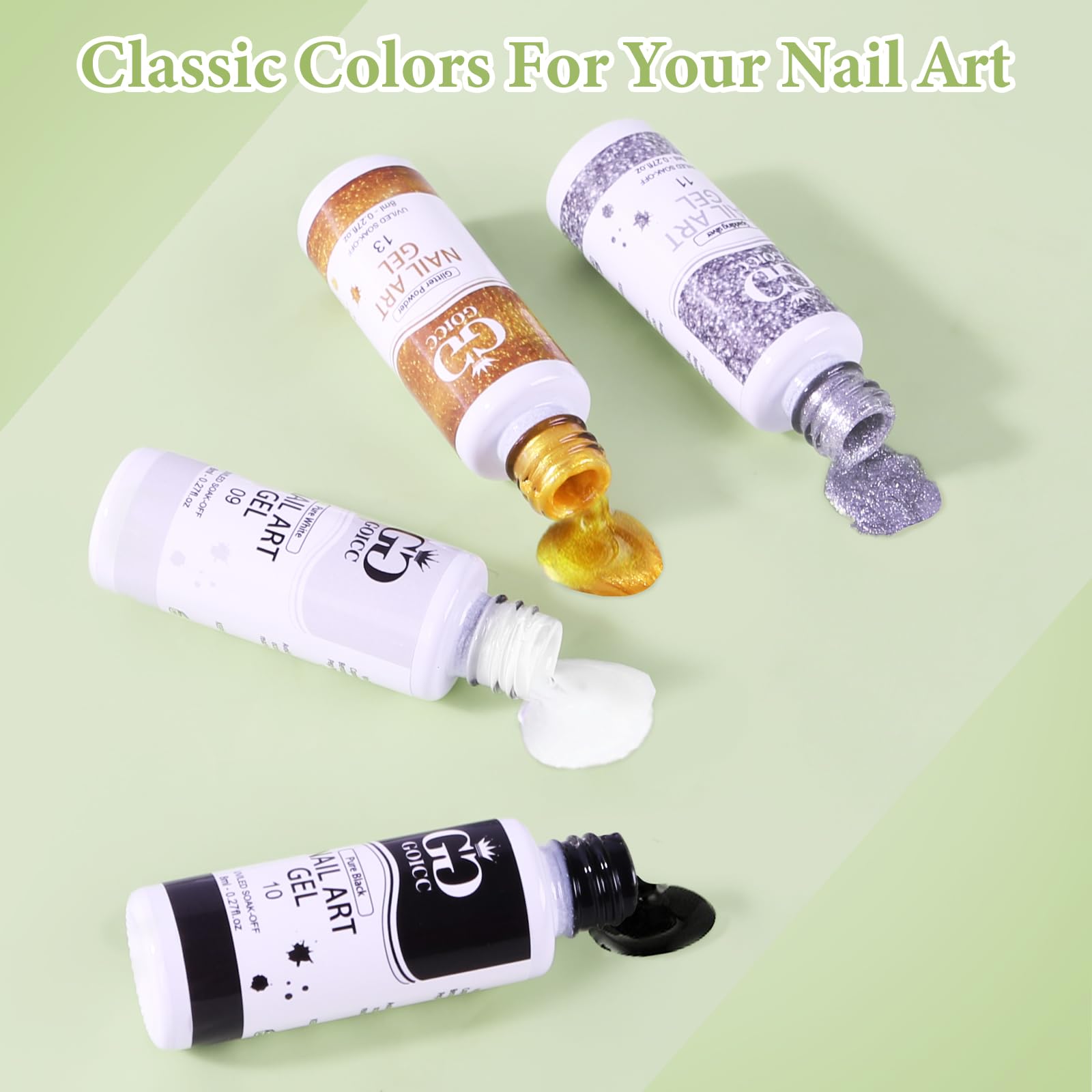 GOICC black gel nail polish for bold outlines and dramatic accents.