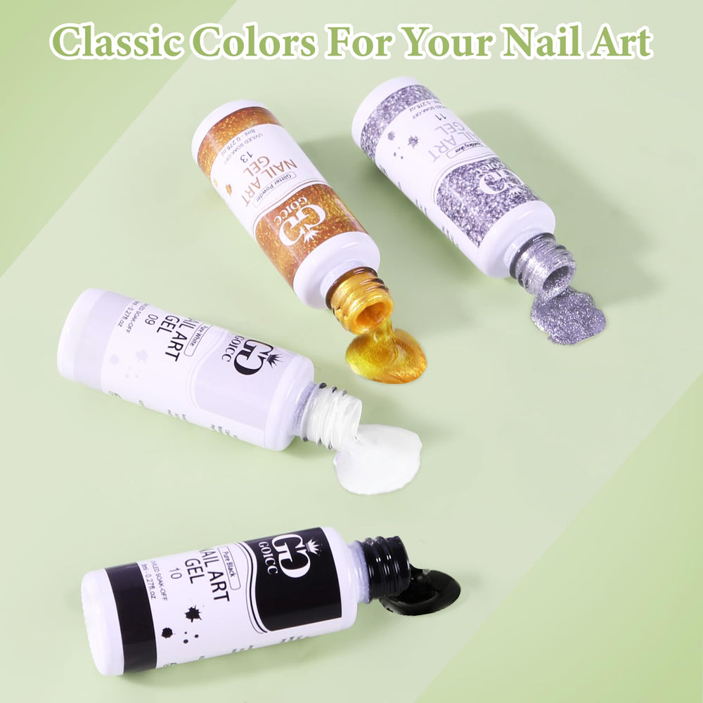 GOICC black gel nail polish for bold outlines and dramatic accents.
