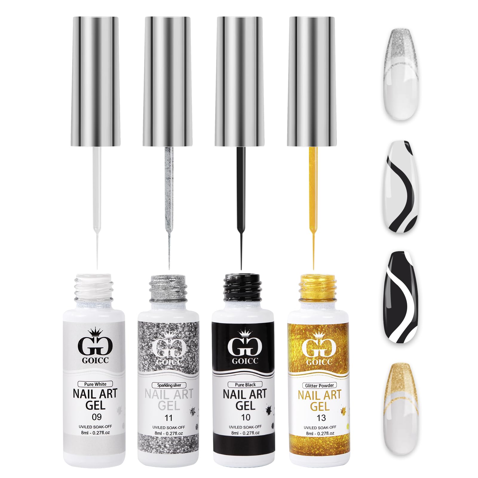 GOICC white gel nail polish for crisp French tips and clean bases.