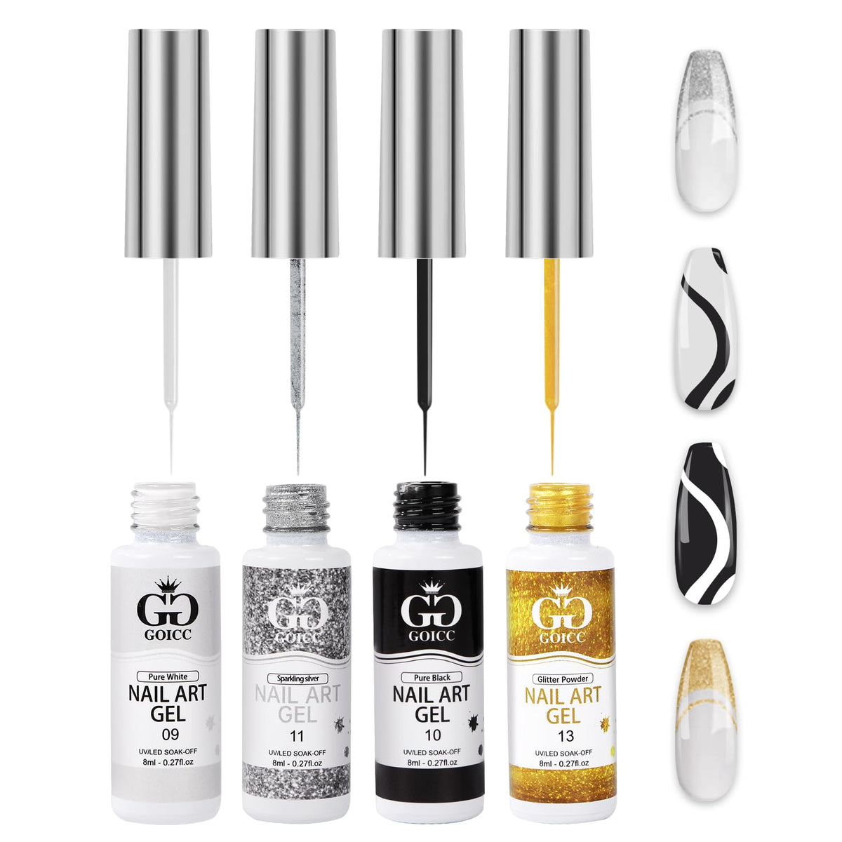GOICC white gel nail polish for crisp French tips and clean bases.