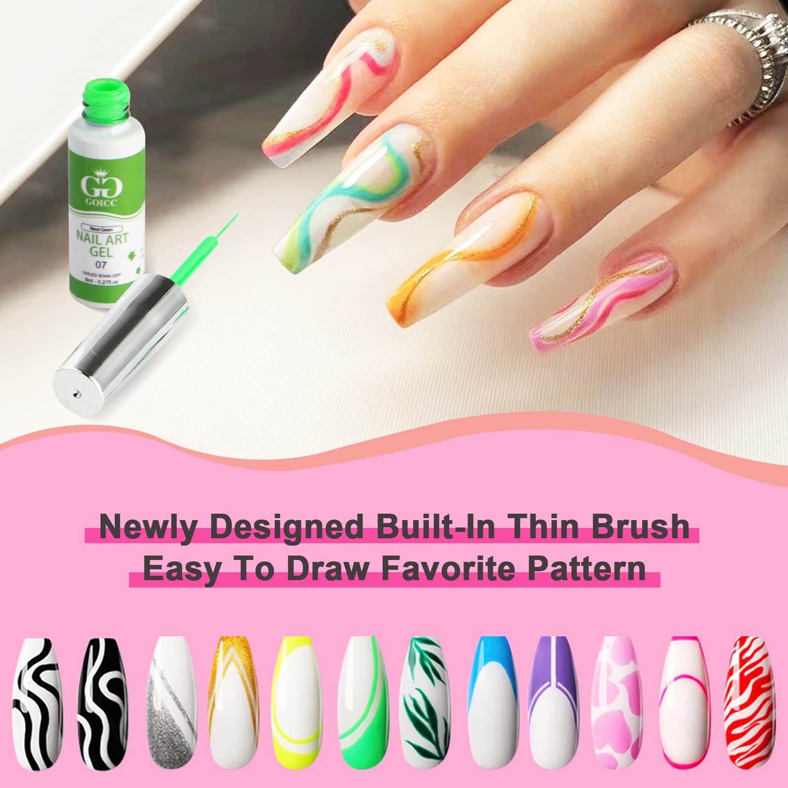 GOICC Non-toxic, odorless formula supports safe DIY nail art.