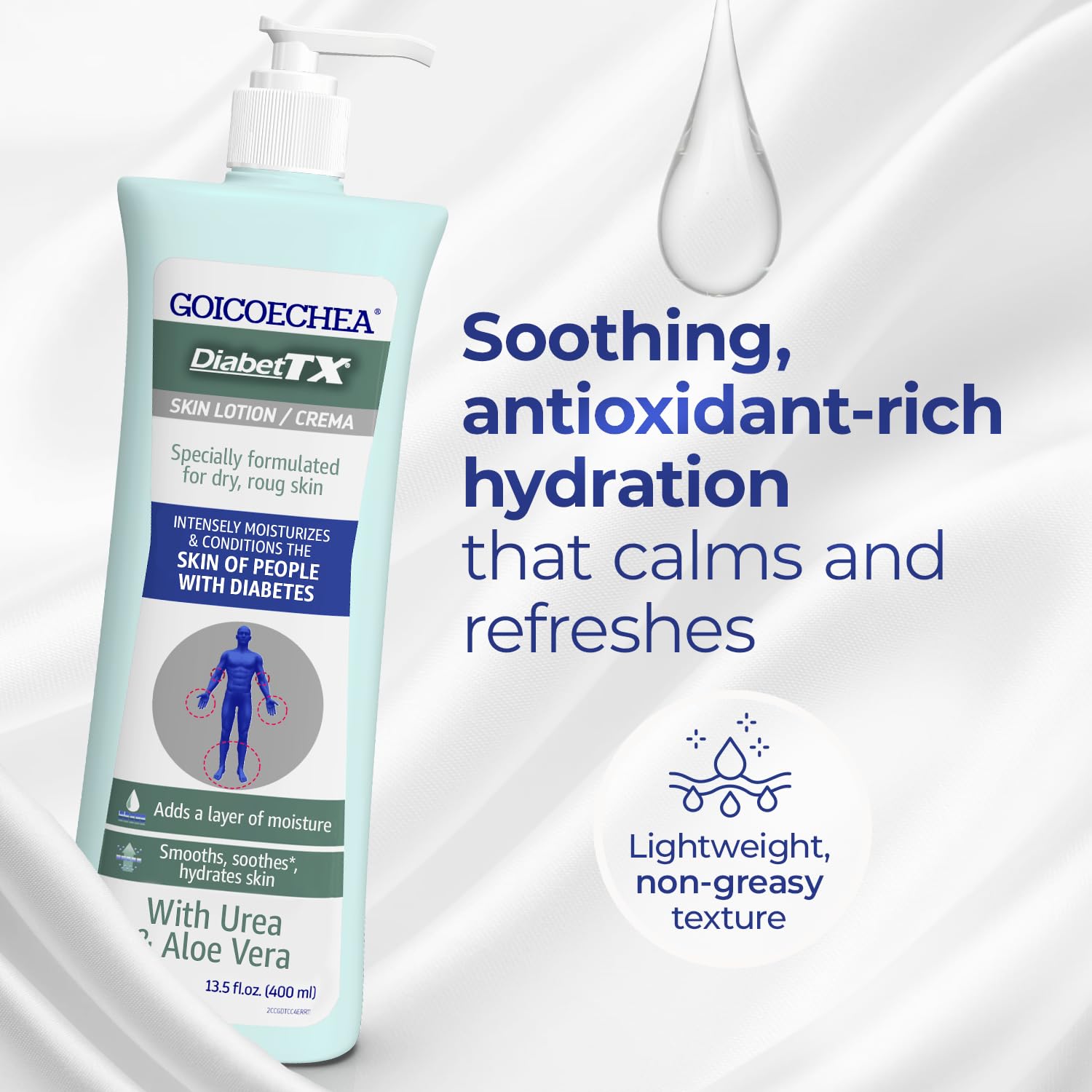 Goicoechea Diabet TX used on feet and legs to soothe dryness