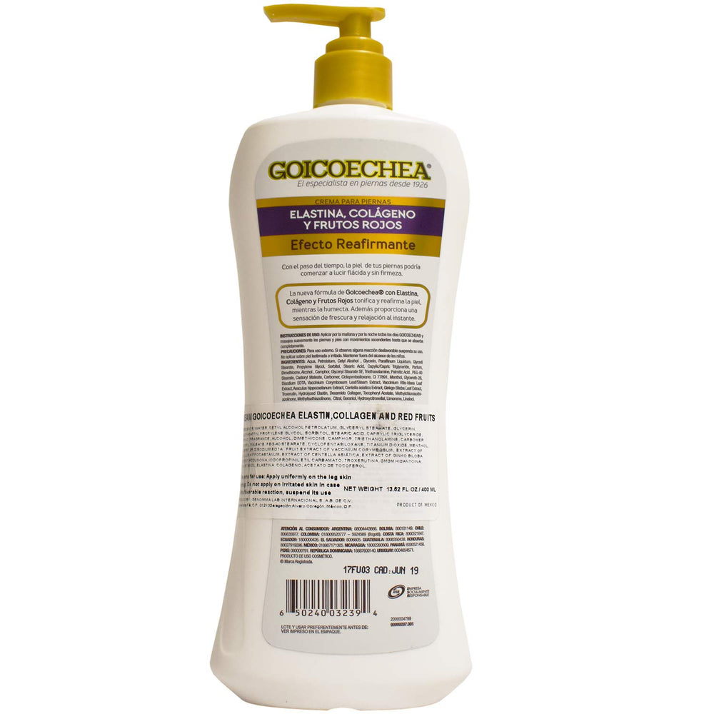 Goicoechea Reaffirming Lotion pump dispenser close-up for easy application.