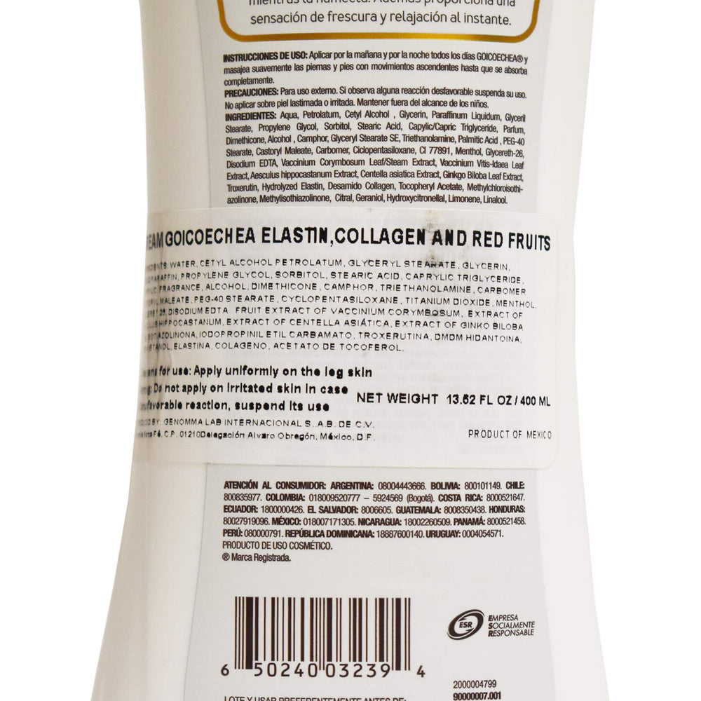 Goicoechea Reaffirming Lotion texture close-up showing creamy hydration.