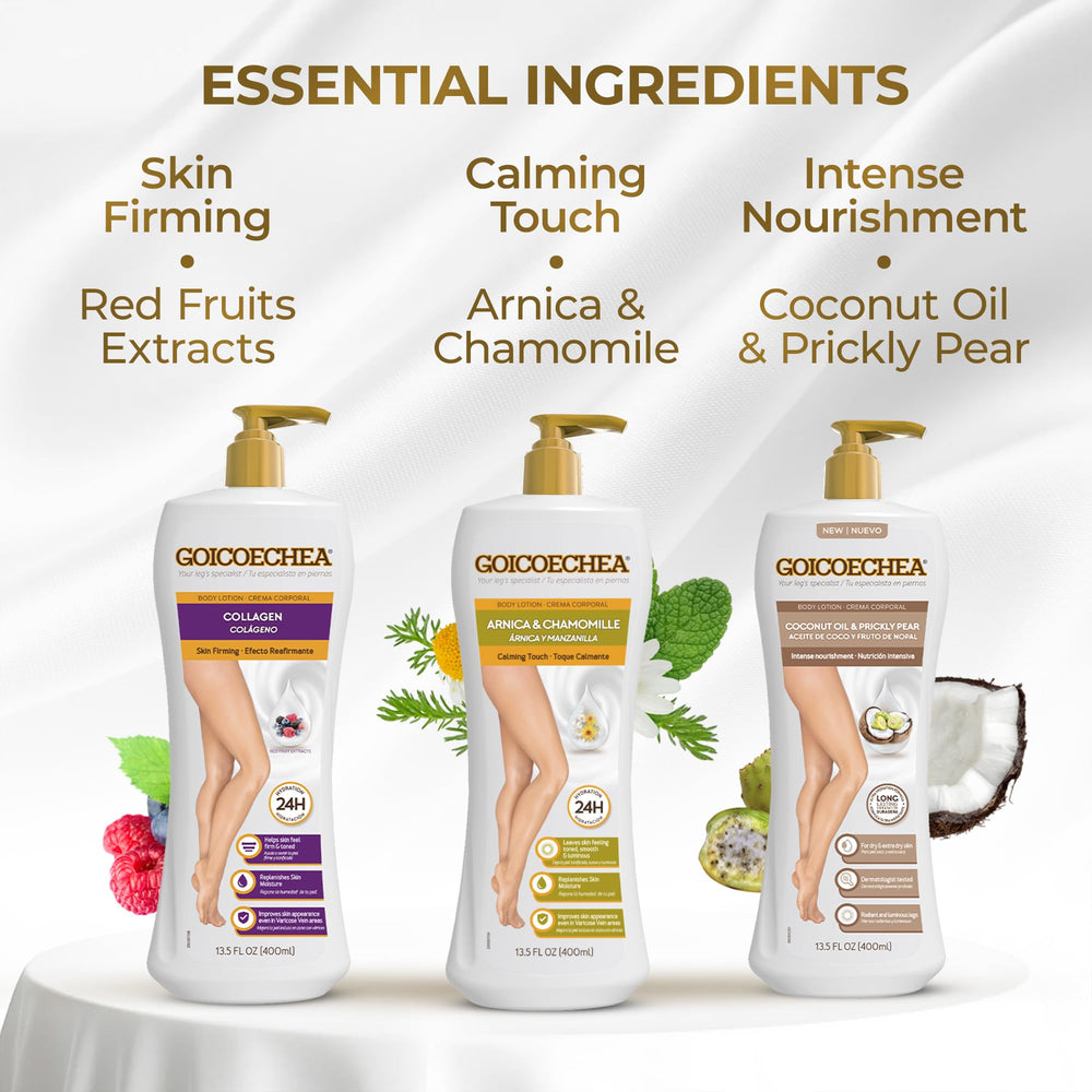 Goicoechea Varicose Veins relief lotion massaging leg areas.
