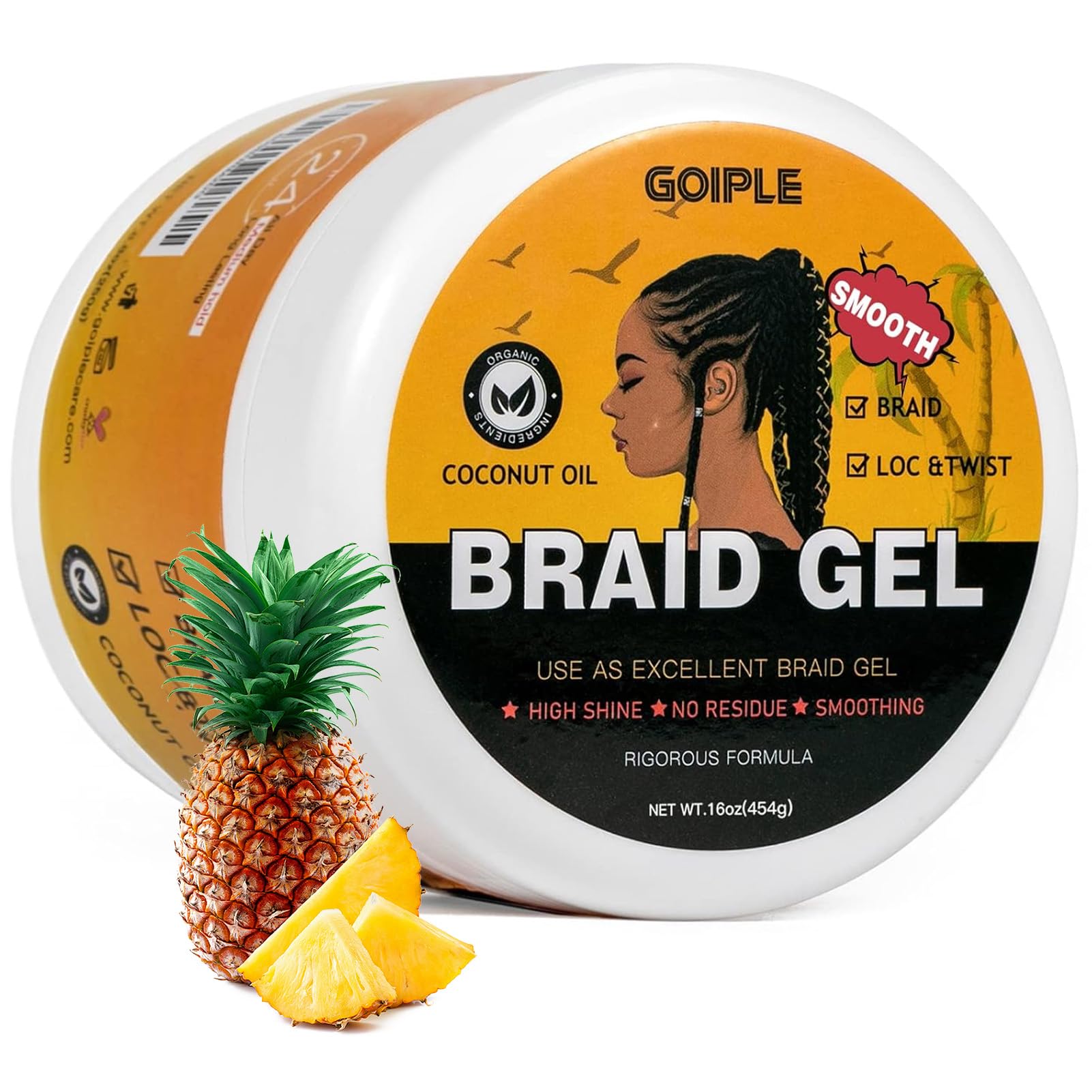 Goiple 16 oz braiding gel bottle with large capacity for extended styling sessions.