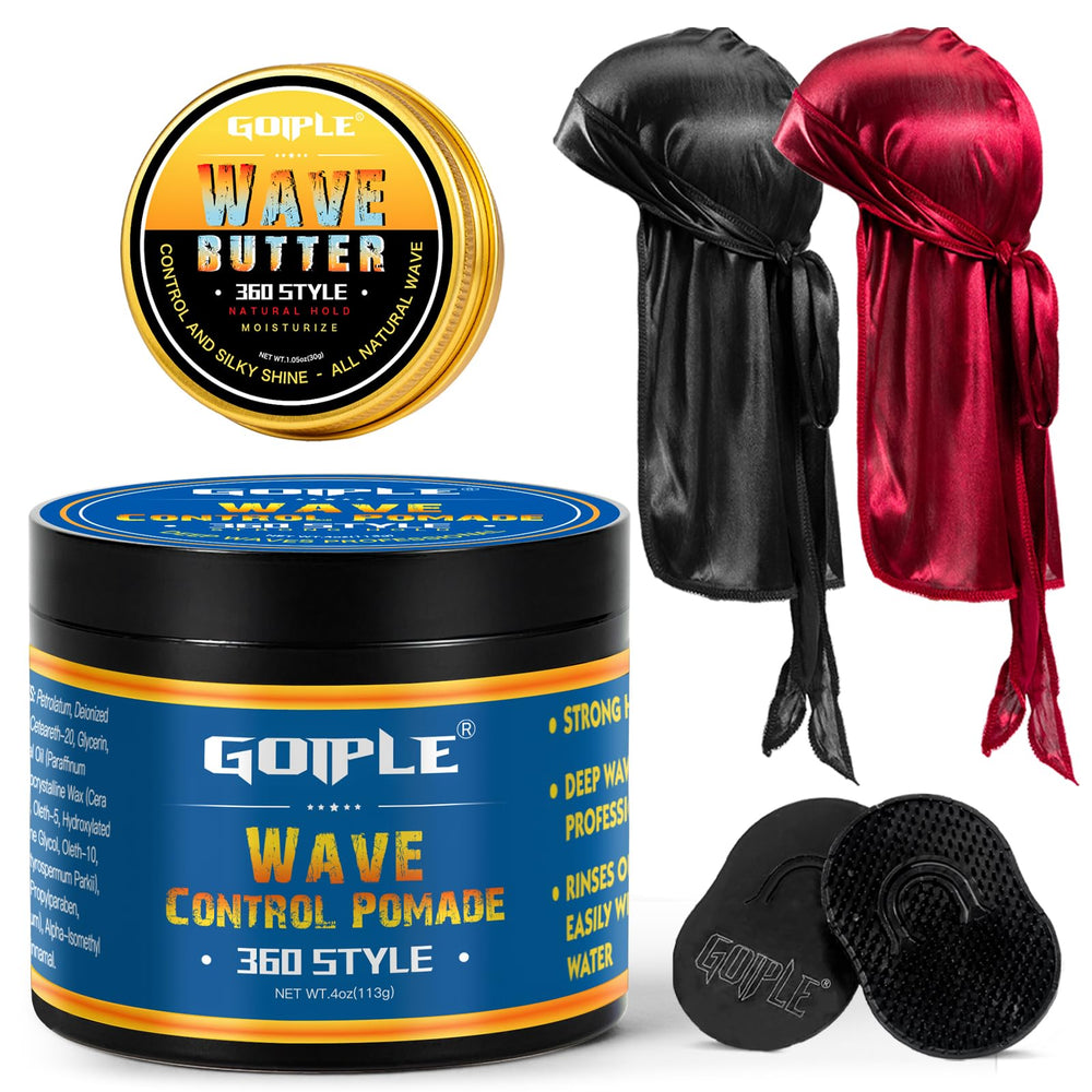 Goiple 360 Wave Pomade Pack showing strong hold for crisp wave patterns