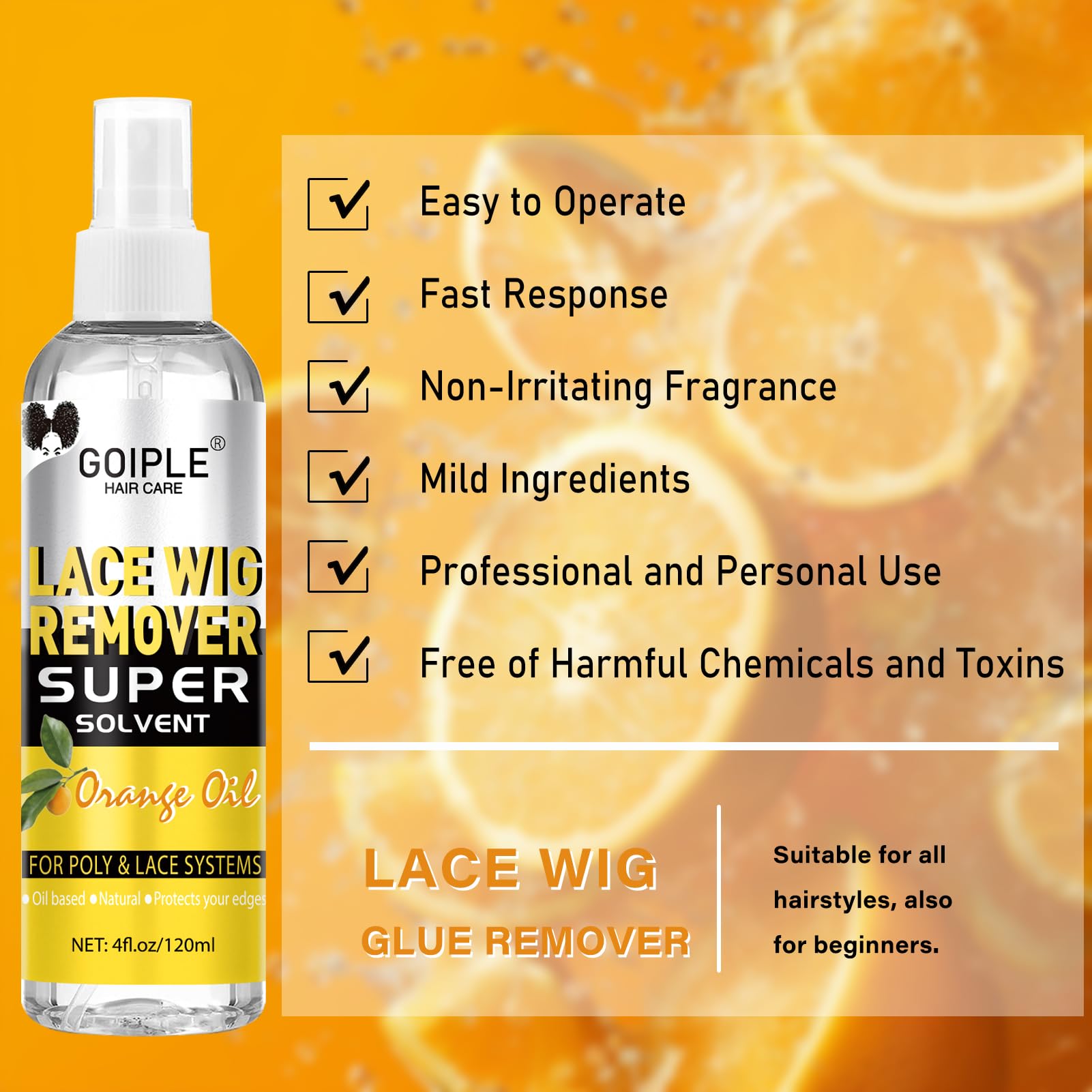 Goiple adhesive remover hairline cleanup for gentle residue-free removal.
