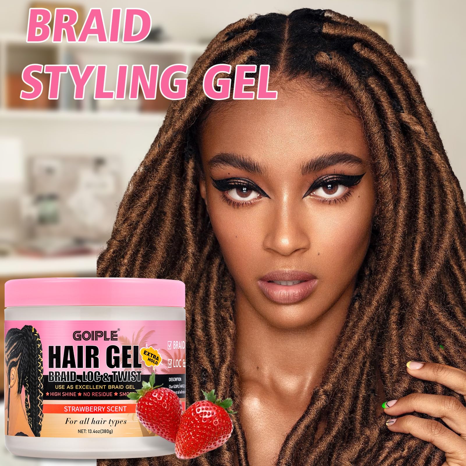Goiple formula with argan and coconut oil nourishing hair while braiding
