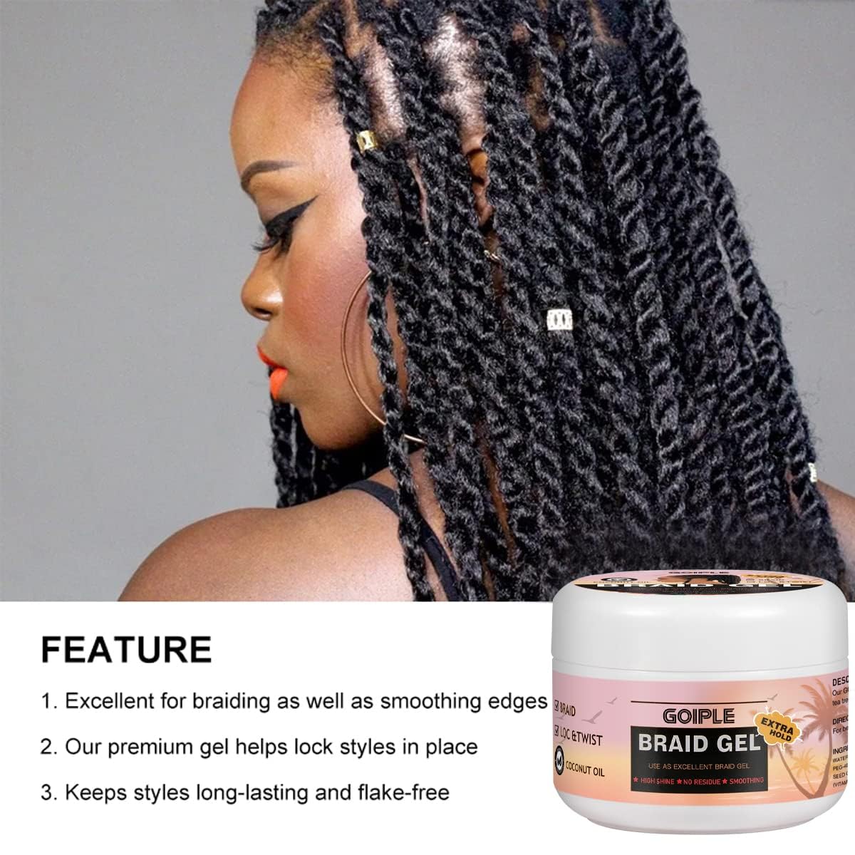 Goiple black rat-tail combs glide through hair for precise parting.