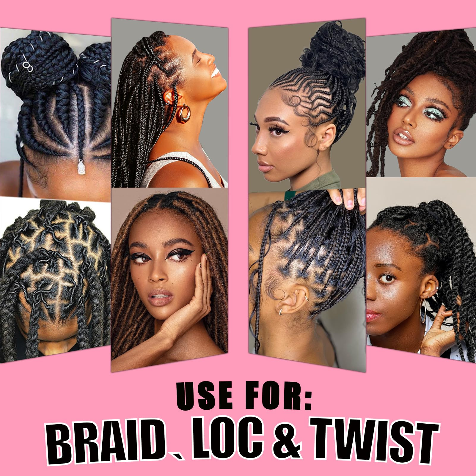 Goiple braid gel provides a high shine finish on styled braids