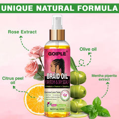Goiple Braid Oil targets dandruff control for braided hair.