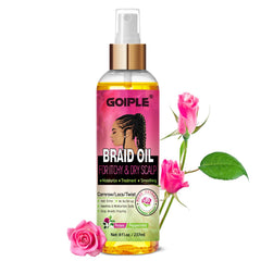 Goiple Braid Oil soothes itchy scalp for braided styles.