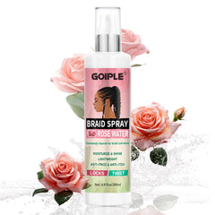 Goiple Braid Spray Rose Mint bottle nourishes braids with a refreshing scent.