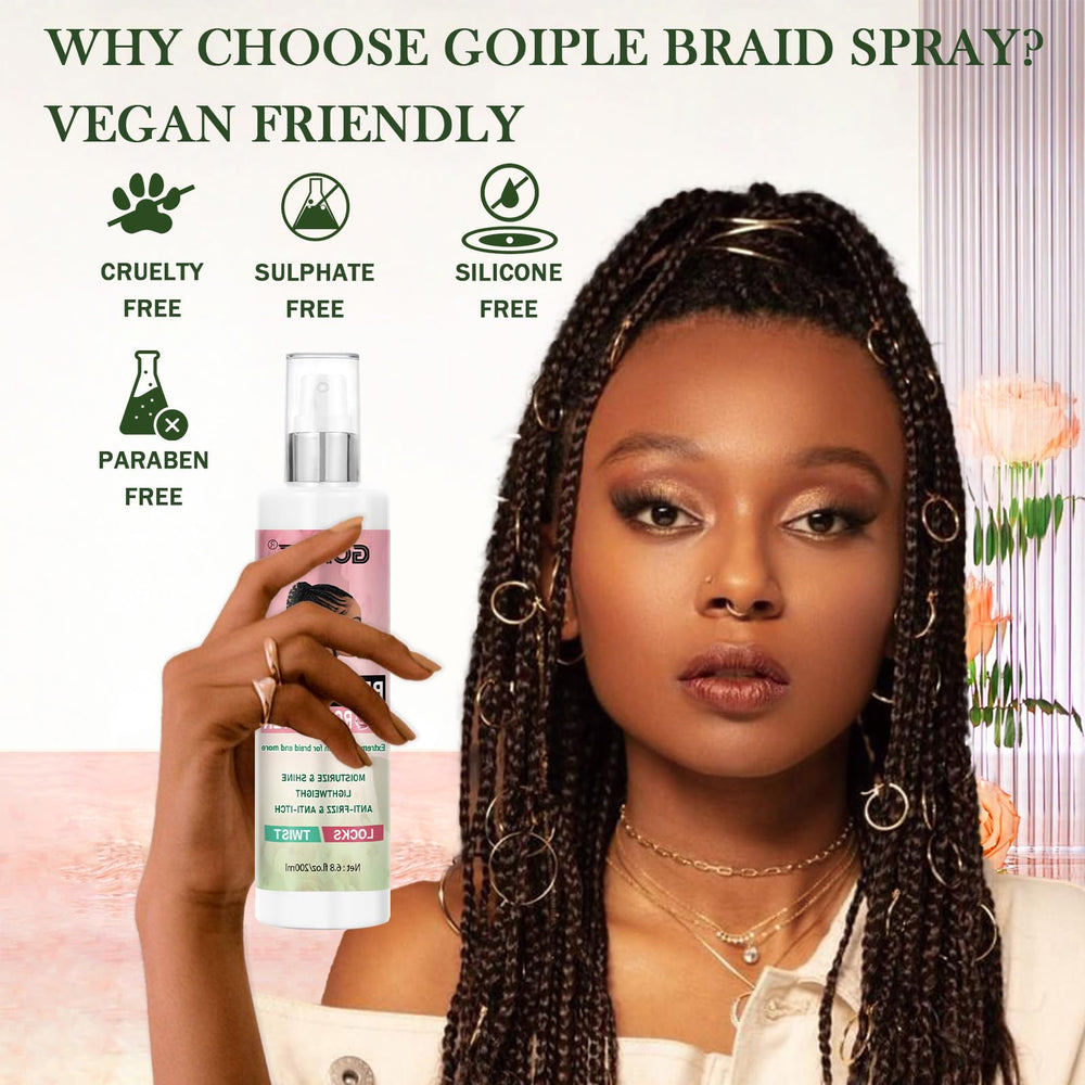 Goiple Braid Spray rose water scent showcased.