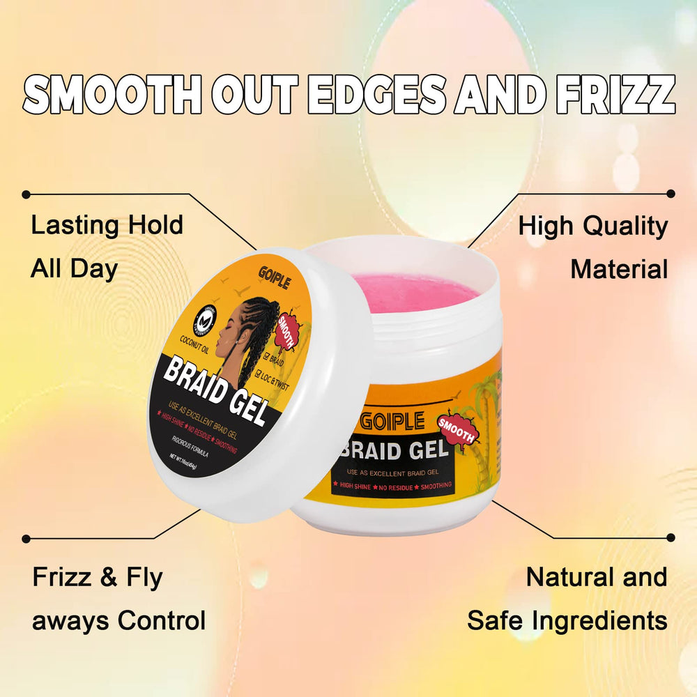 Goiple edge-control gel precisely smooths the hairline for sleek looks.