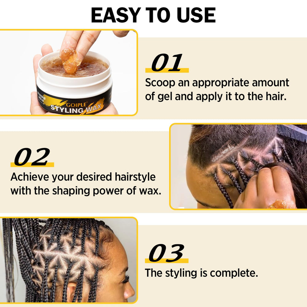 Goiple Edge Control edges closeup—tames flyaways for a polished look.