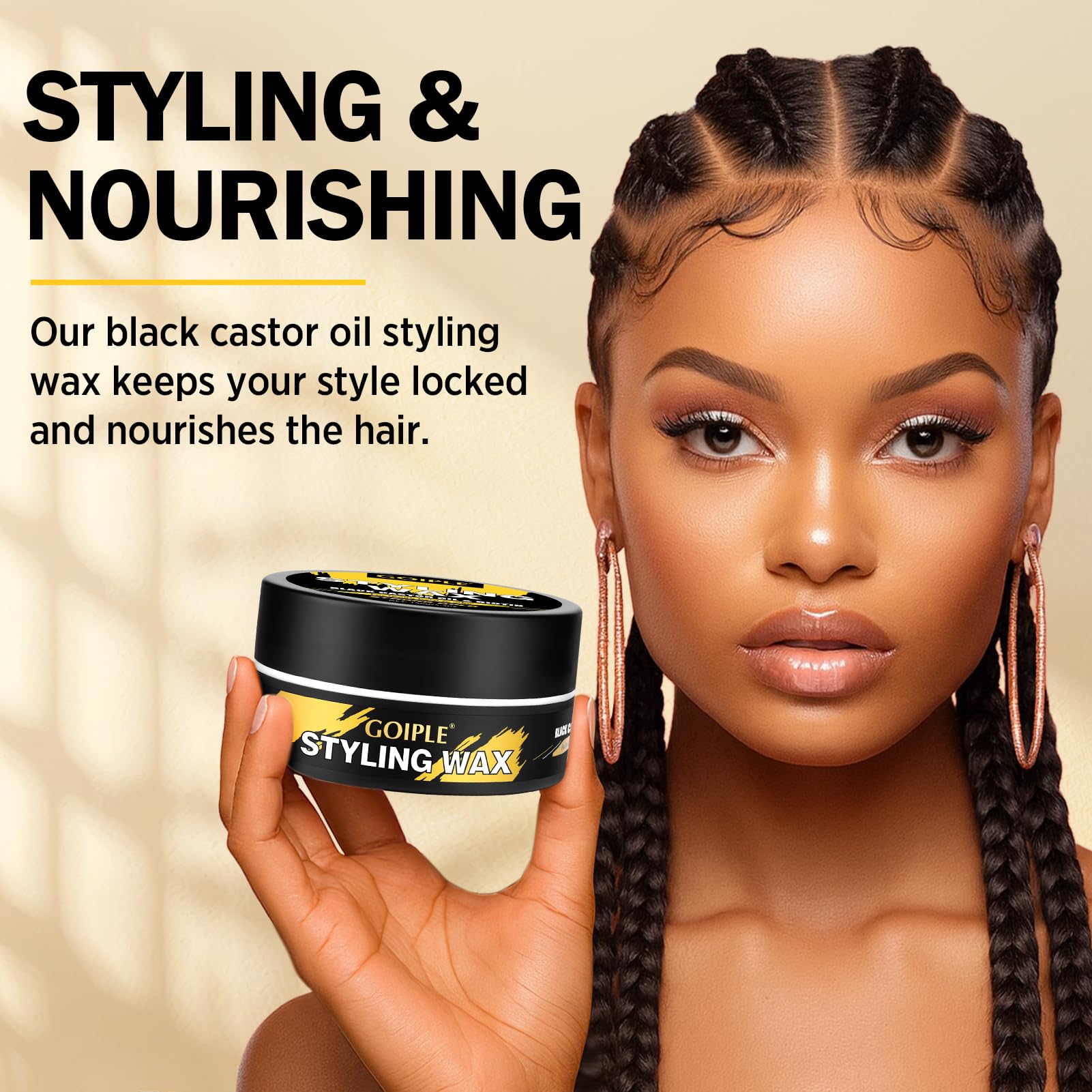 Goiple Edge Control hair gloss shine—adds healthy-looking luster.
