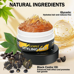 Goiple Edge Control on twists—provides strong hold without flaky residue.