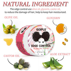 Goiple Edge Control Wax close-up demonstrates smooth, non-greasy hold for lasting style