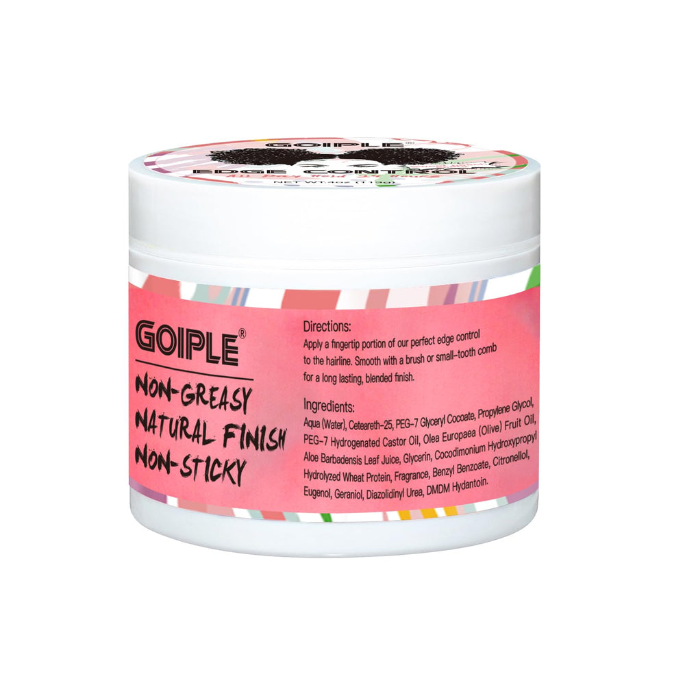 Goiple Edge Control Wax leaves no white residue and adds subtle shine.