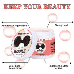 Goiple Edge Control Wax enriched with olive oil, beeswax, and argan oil.