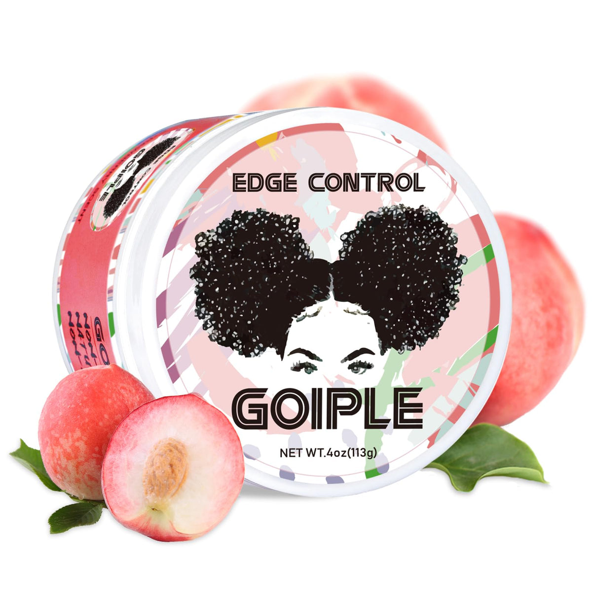 Goiple Edge Control Wax Sweet Peach bottle showing shine and smooth edges.