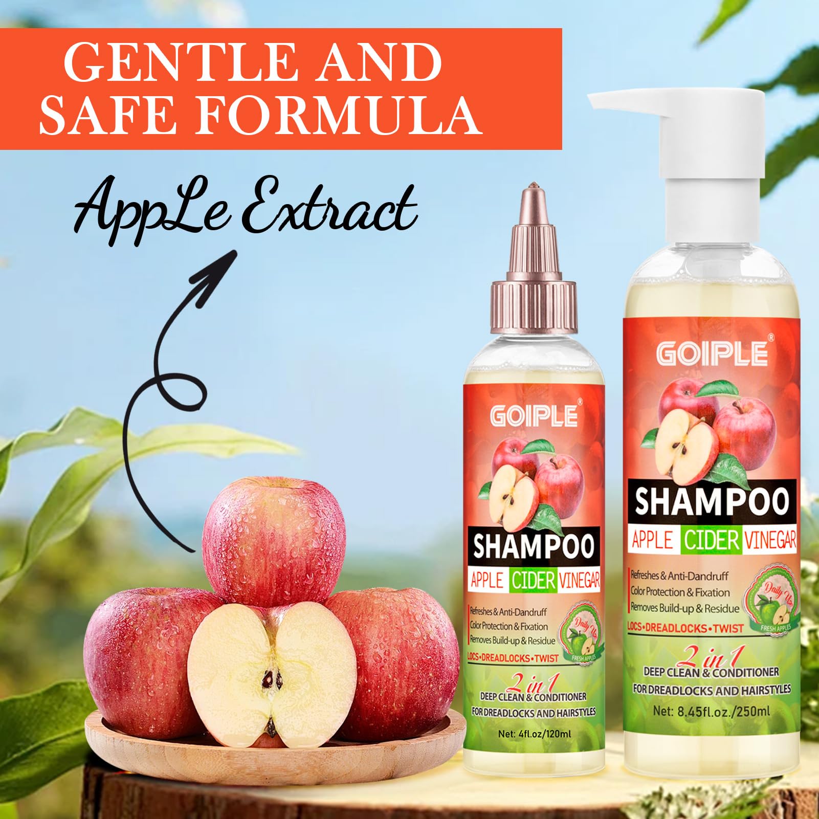 Goiple foamy clarifying shampoo demonstrates gentle, sulfate-free cleansing for curly hair.