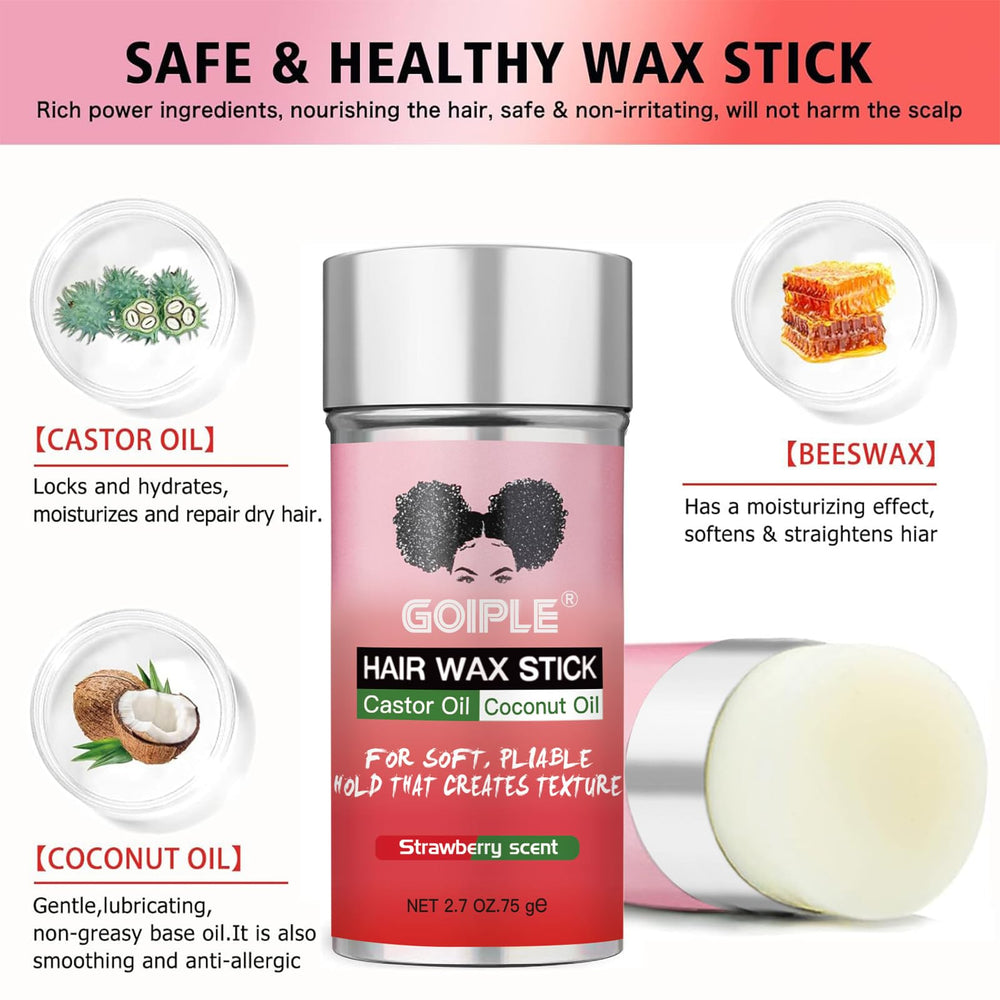 Goiple pomade stick with frizz control for sleek, non-greasy styling.