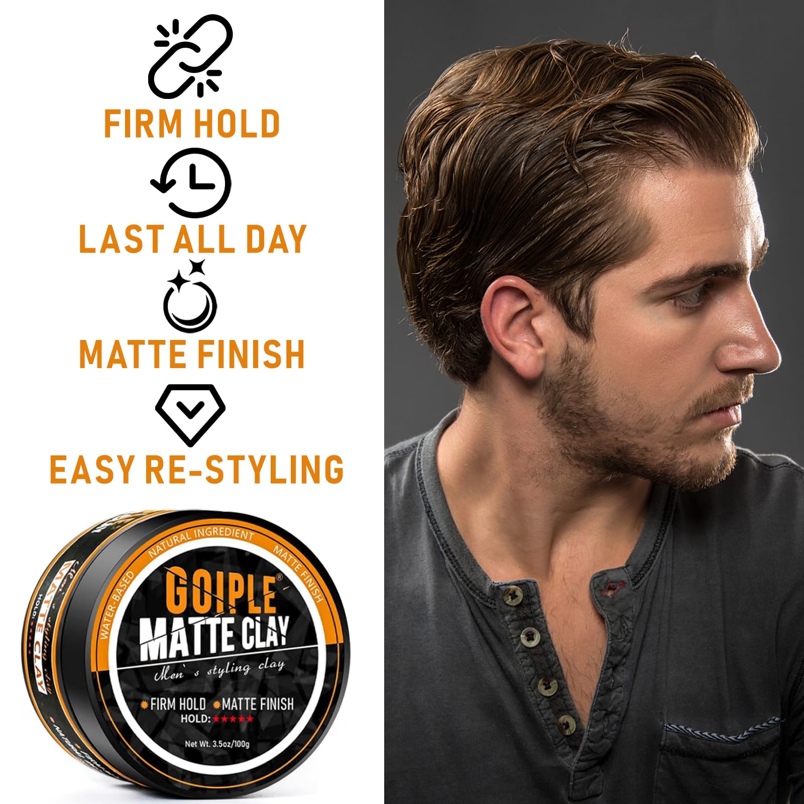 Goiple humidity-resistant matte finish maintains professional style in humid conditions.