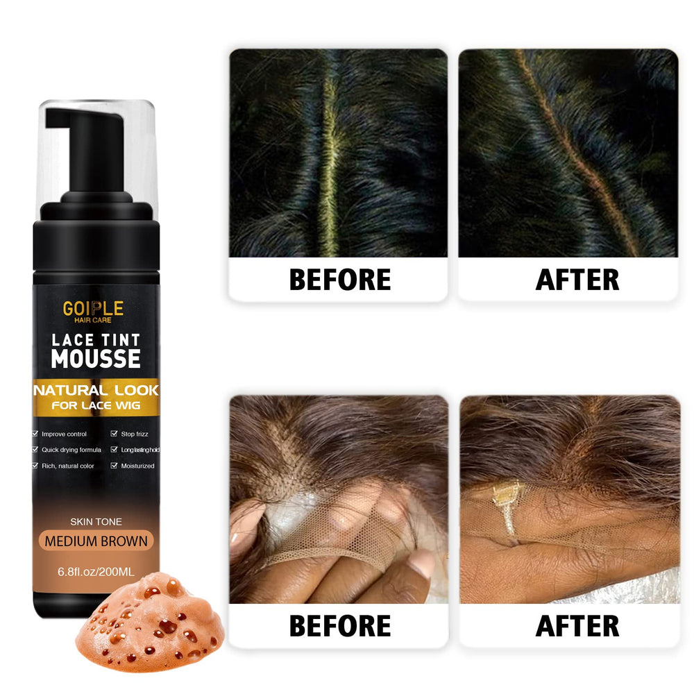 Application on lace wig for a natural, skin-like finish