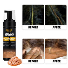 Application on lace wig for a natural, skin-like finish