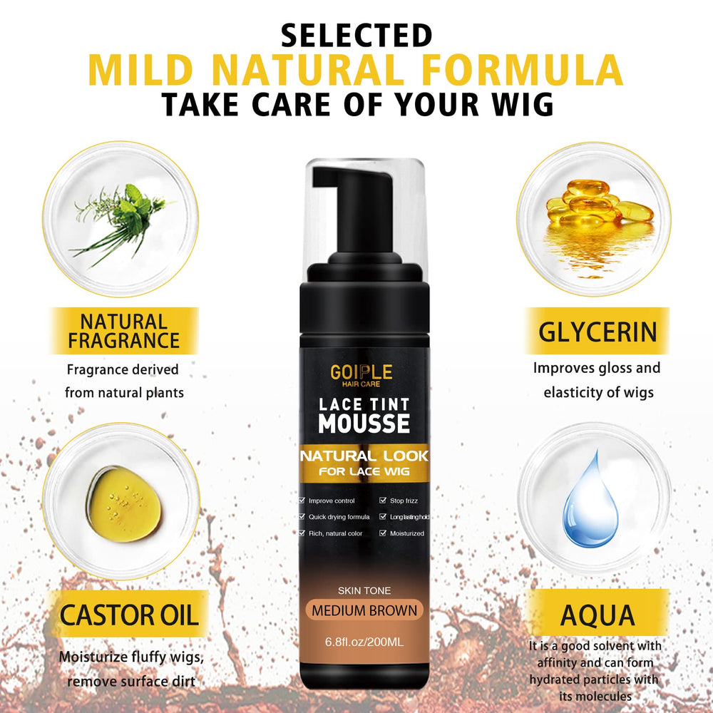 Goiple Lace Tint Mousse bottle showing rich natural color