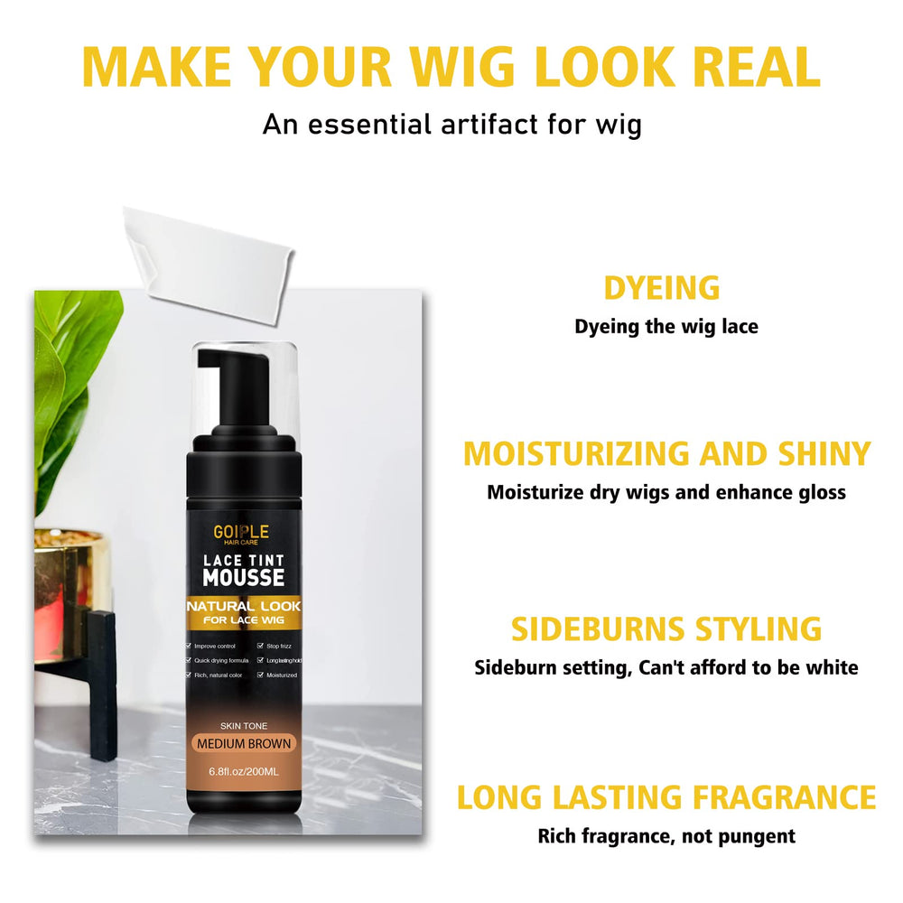 Goiple Lace Tint Mousse color swatch light brown enhances matching