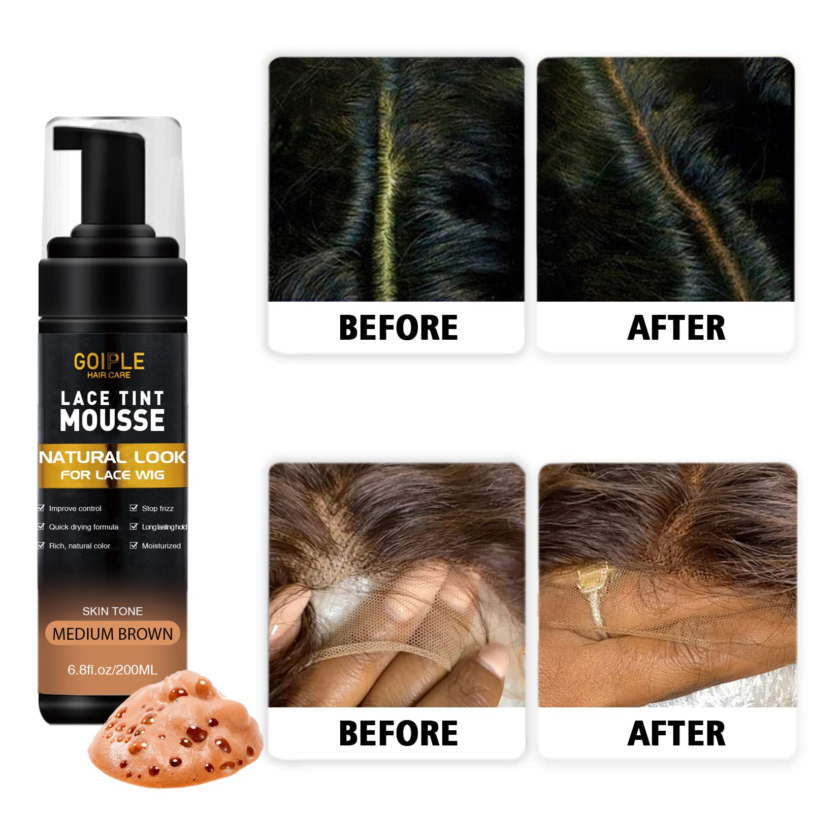 Goiple Lace Tint Mousse dense foam for even coverage on lace