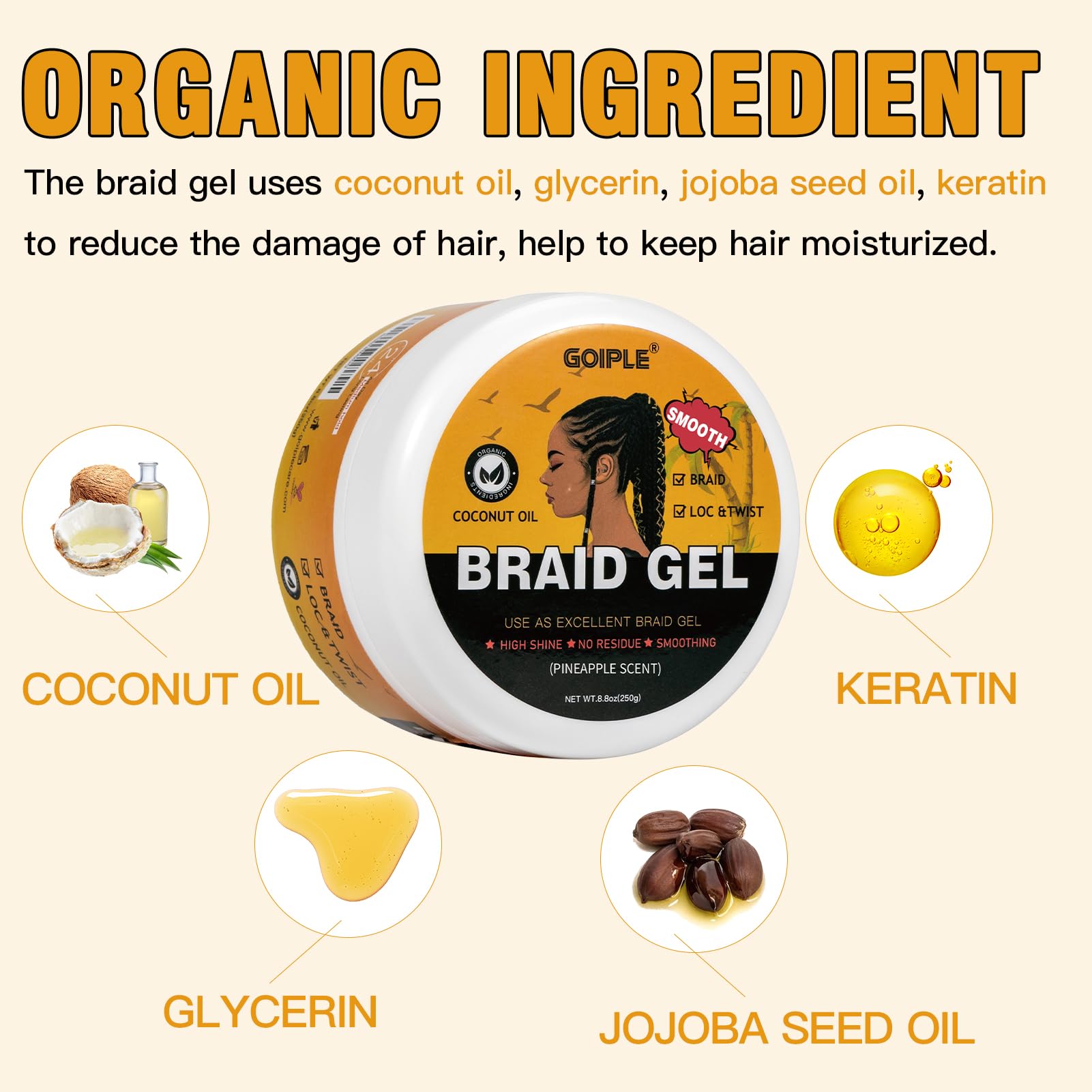 Goiple magnetic pin wristband keeps pins handy during braiding.