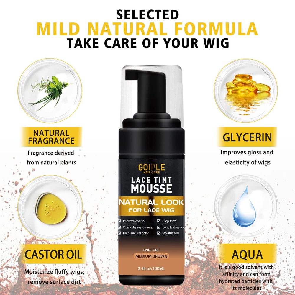 Goiple melting lace tint mousse packaging highlights complete wig toolkit
