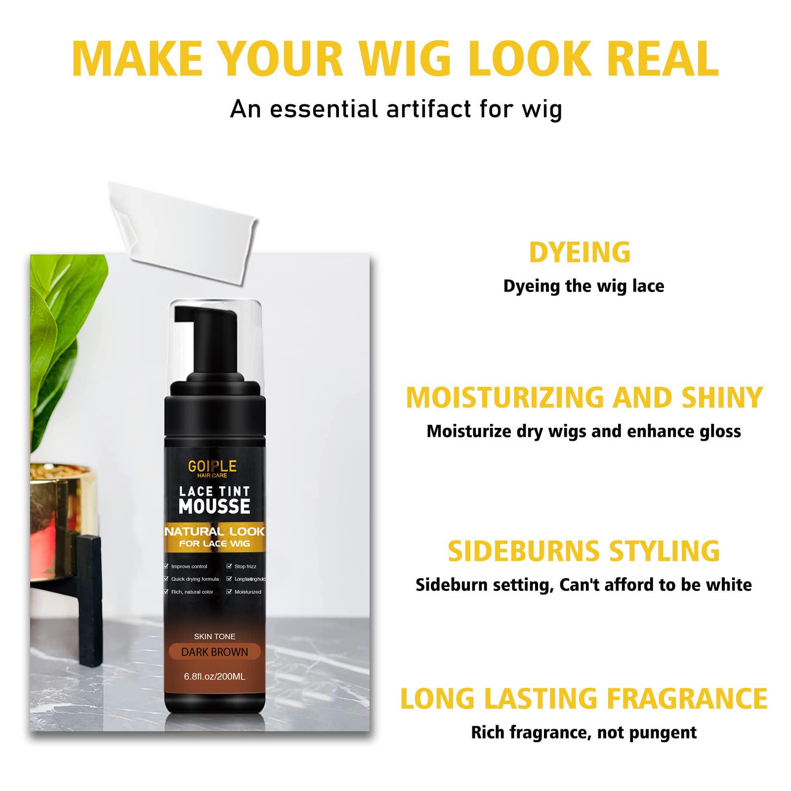 Goiple multiuse design covers hair loss or cap touch-ups.