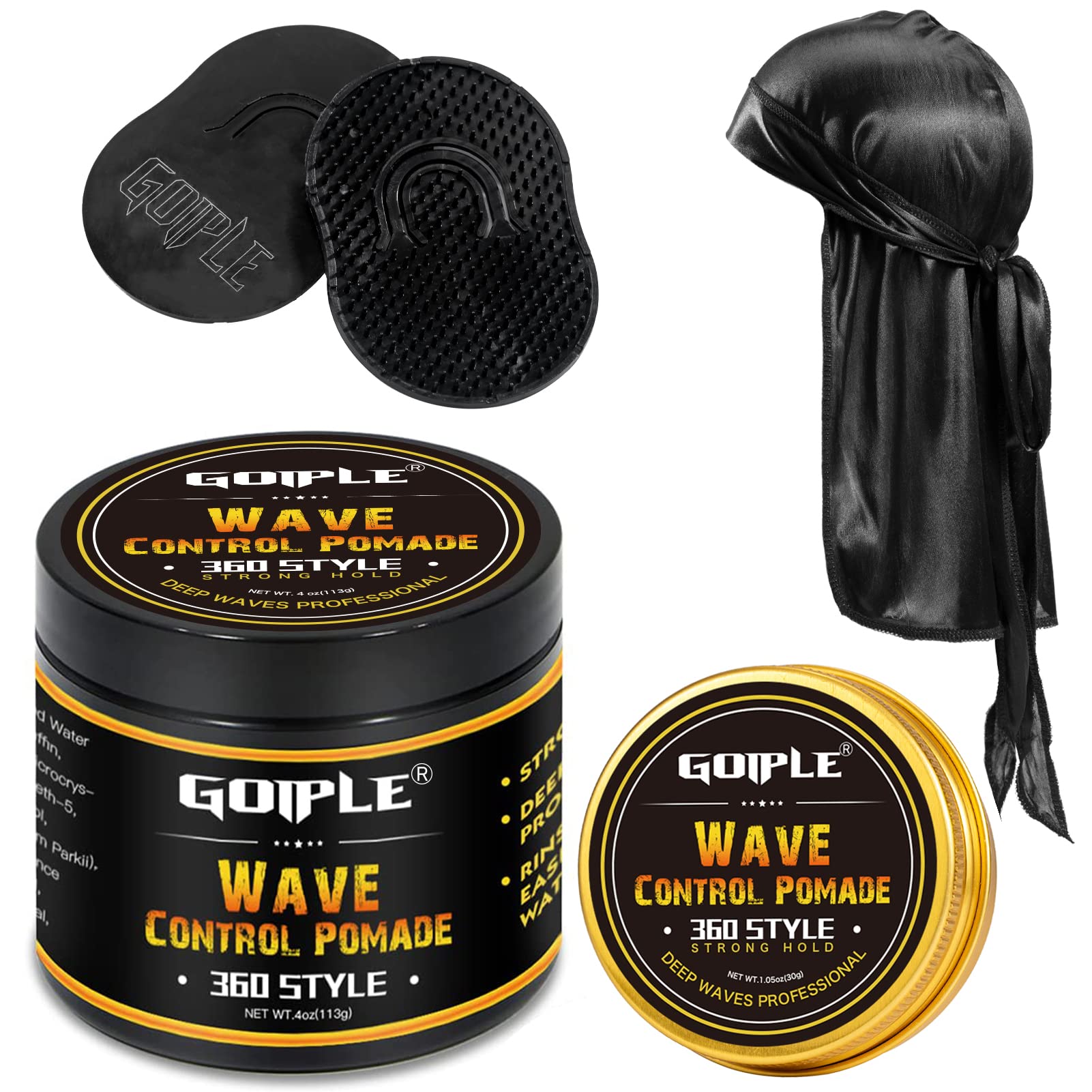 Goiple Natural Wave Pomade 4oz bottle for strong, defined waves