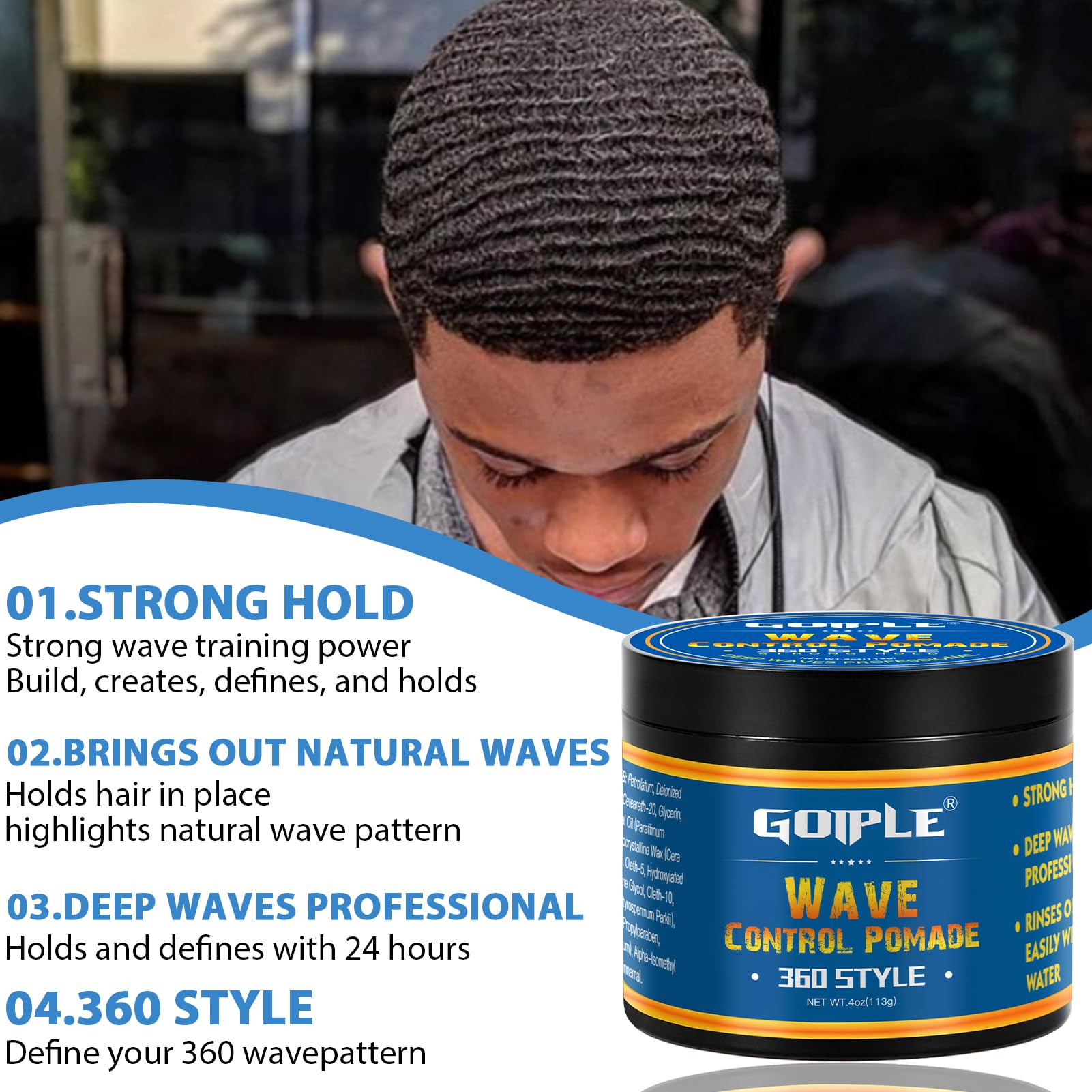 Goiple Pocket Wave Brush set ready for daily grooming and steady waves